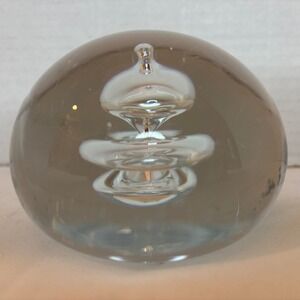 Simon Pearce Glass Paperweight Ball Controlled Bubbles Signed
